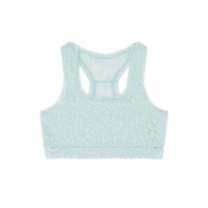 Justice Mint Green Aqua Full Coverage Racerback Floral Lace Bralette Size 30